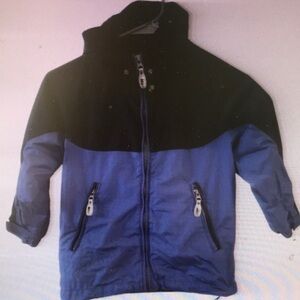 Kids Black and Blue Hooded Jacket